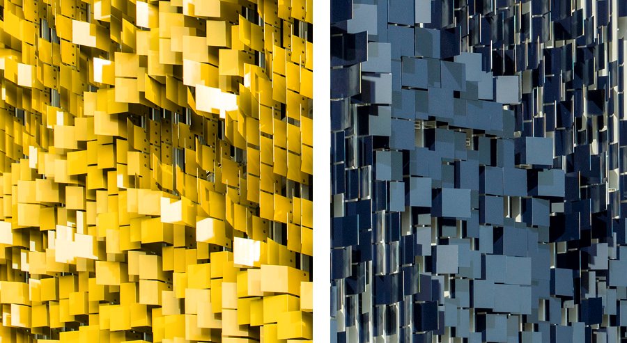 ساختمانی که با عبور از کنار آن رنگش عوض می شود + عکس 7 ساختمانی که رنگ عوض می کند