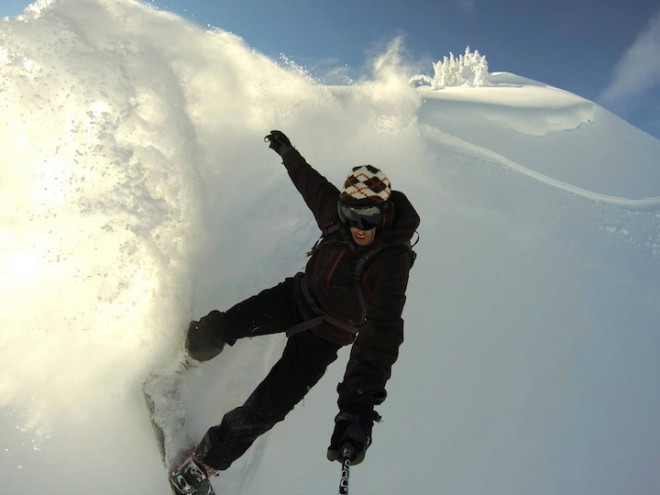 کریس جامیسون در حال اسکی بازی