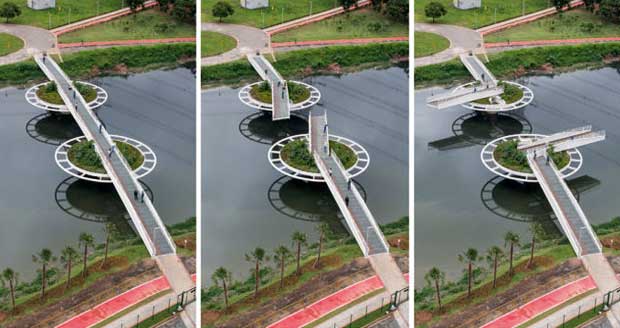 پل متحرک فریدریش بایر در سائو پائولو برزیل
