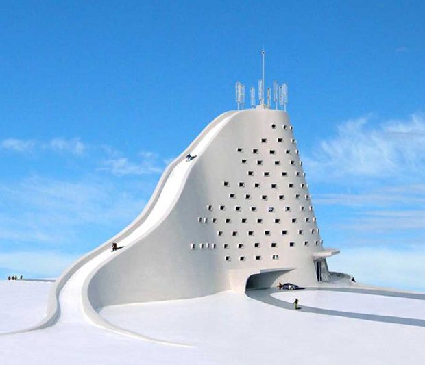 ورزش های زمستانی بر روی ساختمان هایی با معماری عجیب ! 3 ساختمان هایی که می توانید روی آنها ورزش های زمستانی انجام دهید