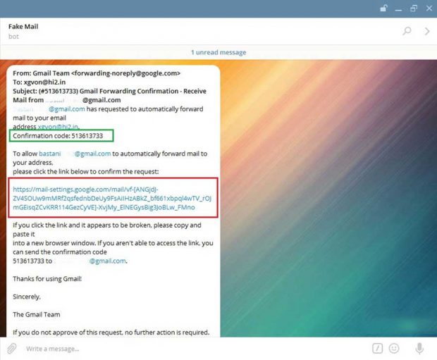 دریافت ایمیل با نرم افزار پیام رسان تلگرام + آموزش 8 دریافت ایمیل از داخل نرم افزار تلگرام