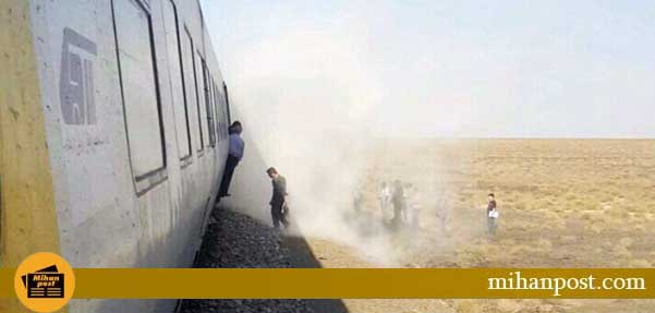 آتش سوزي قطار تهران يزد