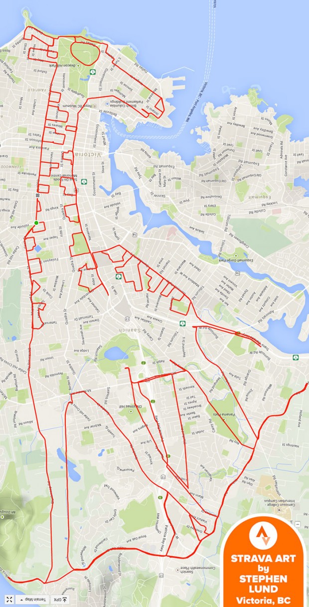 GPS Route Doodles by Riding Bike Around City mihanpost 1