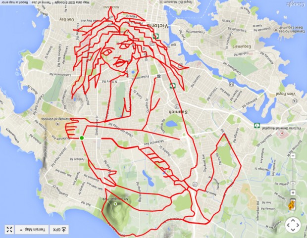 GPS Route Doodles by Riding Bike Around City mihanpost 10