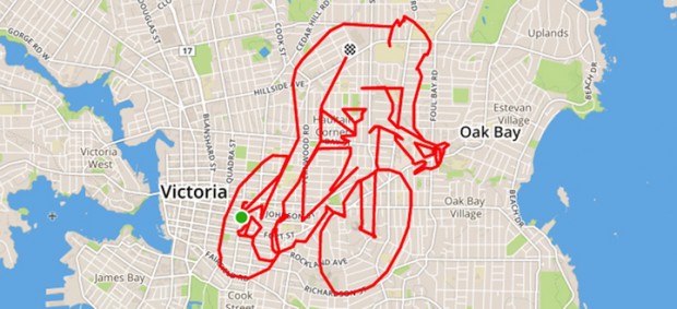 GPS Route Doodles by Riding Bike Around City mihanpost 2
