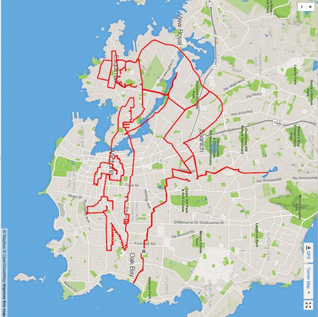 GPS Route Doodles by Riding Bike Around City mihanpost 4