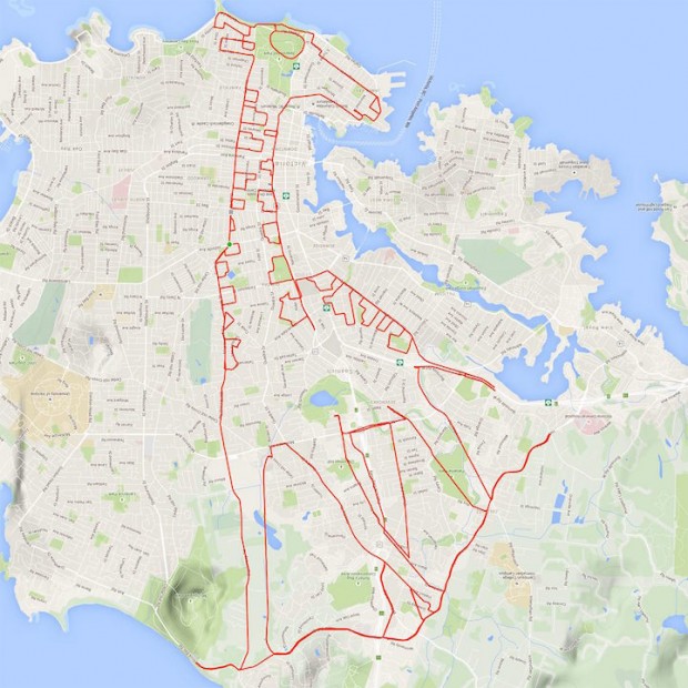 GPS Route Doodles by Riding Bike Around City mihanpost 5