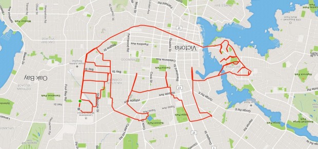 GPS Route Doodles by Riding Bike Around City mihanpost 6