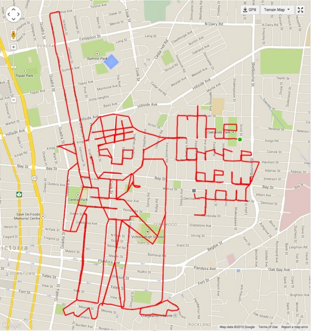 GPS Route Doodles by Riding Bike Around City mihanpost 8