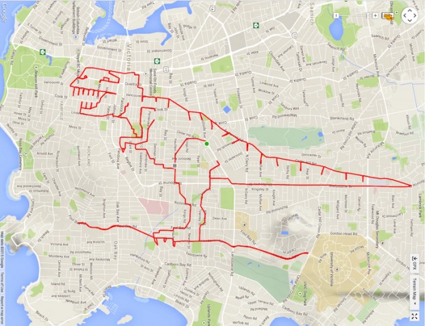 GPS Route Doodles by Riding Bike Around City mihanpost 9