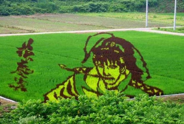 Painting on rice field 2