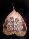 تصاویری از نقاشی روی برگ درخت انجیر معابد