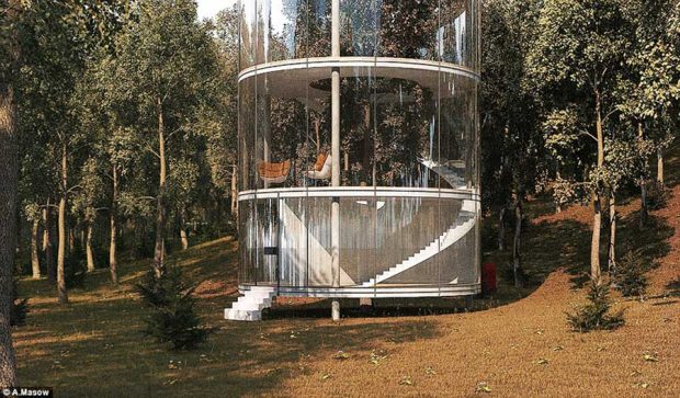 طراحی خانه درختی شیشه ای