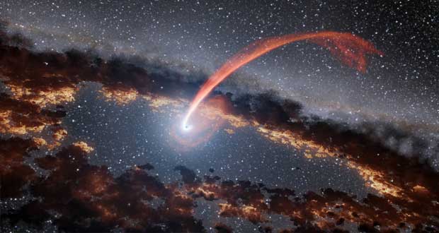 لحظه فرو رفتن یک ستاره به درون سیاه چاله ای فضایی