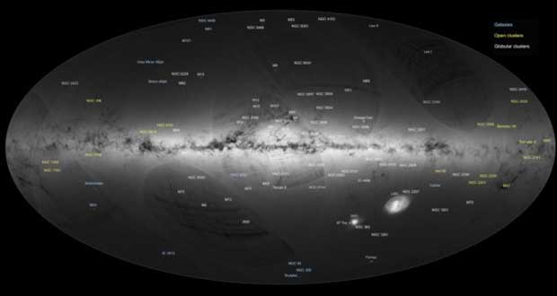 تصویر ماهواره گایا از کهکشان راه شیریگایا