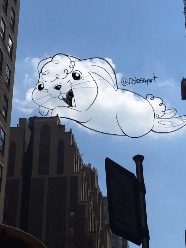 نقاشی که هر روز با ابرها هنرنمایی می کند ! 8 نقاشی با ابر