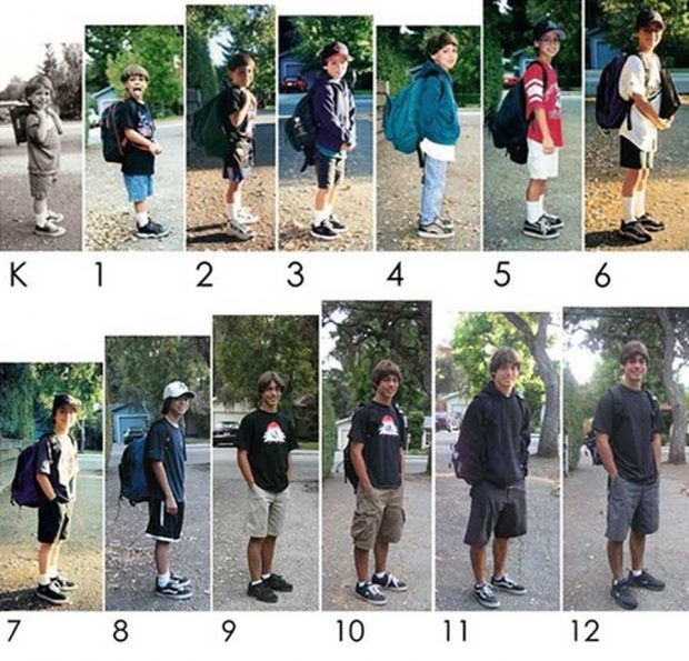 عکس های روز اول مدرسه در کنار روز آخر آن