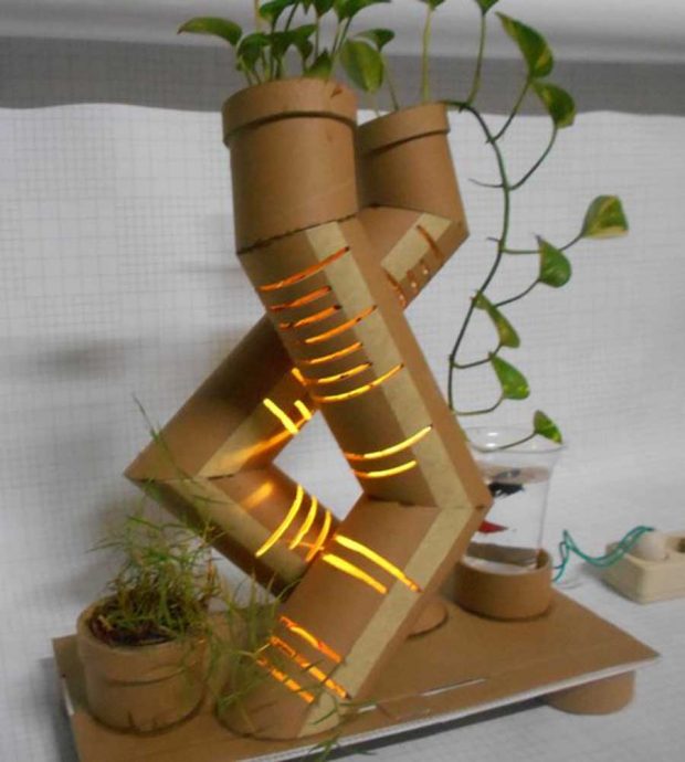 ساخت گلدان کاغذی خلاقانه با قابلیت نورپردازی جالب + عکس 11 آموزش ساخت گلدان کاغذی و نورانی