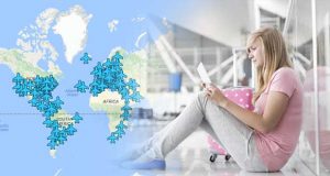 نقشه جهانی اینترنت رایگان در فرودگاهها