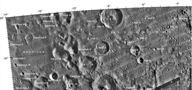 چاله های سطح ماه