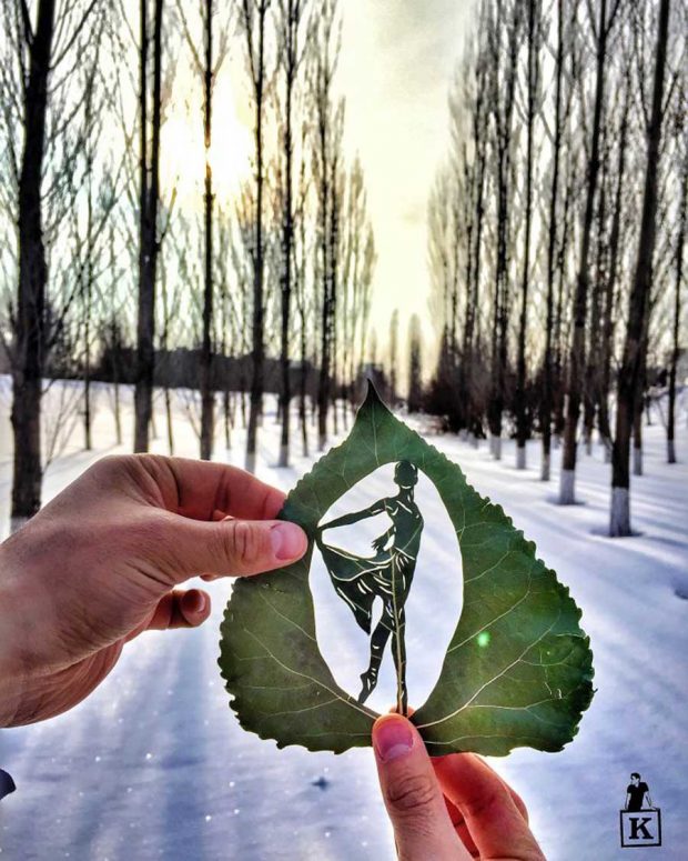 هنر رسم با برگ و طبیعت با هنرمندی خلاقانه یک ژاپنی + عکس 9 تصاویری از هنر رسم با برگ و طبیعت