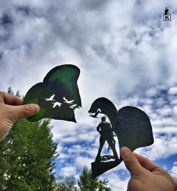 هنر رسم با برگ و طبیعت با هنرمندی خلاقانه یک ژاپنی + عکس 12 تصاویری از هنر رسم با برگ و طبیعت