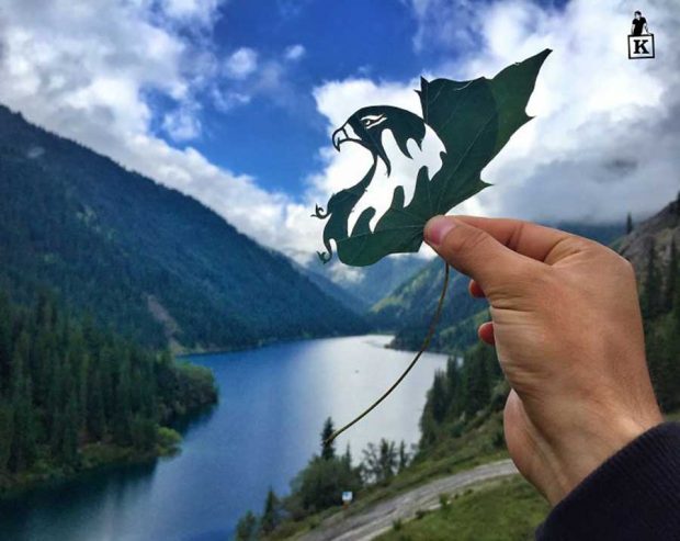 هنر رسم با برگ و طبیعت با هنرمندی خلاقانه یک ژاپنی + عکس 16 تصاویری از هنر رسم با برگ و طبیعت