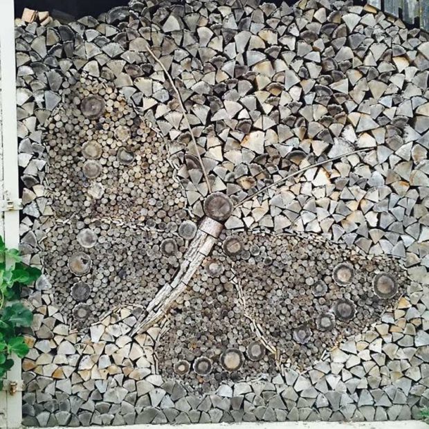 ساخت آثار هنری با هیزم