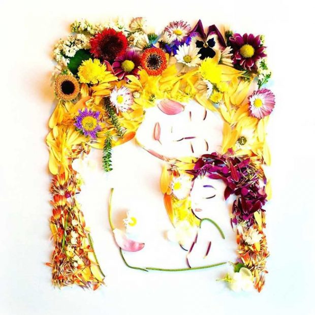 تصاویری از آثار هنرمندی که گلبرگ‌ها را به نقاشی‌های دیدنی تبدیل می کند