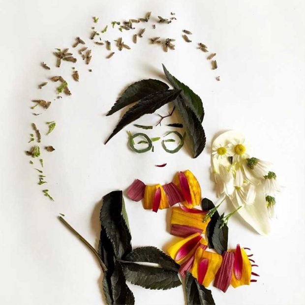 تصاویری از آثار هنرمندی که گلبرگ‌ها را به نقاشی‌های دیدنی تبدیل می کند