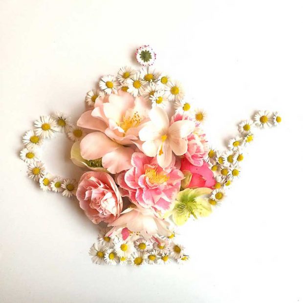 تصاویری از آثار هنرمندی که گلبرگ‌ها را به نقاشی‌های دیدنی تبدیل می کند