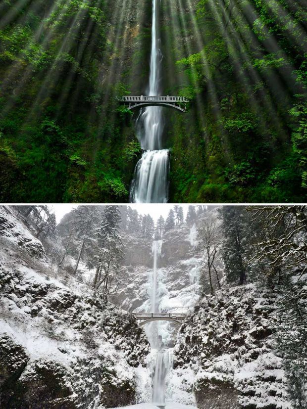 تصاویر دیدنی از مناظر طبیعی قبل و بعد از بارش برف 24 تصاویر دیدنی از مناظر طبیعی قبل و بعد از بارش برف