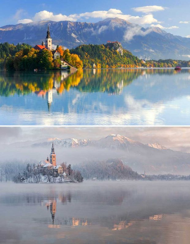 تصاویر دیدنی از مناظر طبیعی قبل و بعد از بارش برف 10 تصاویر دیدنی از مناظر طبیعی قبل و بعد از بارش برف