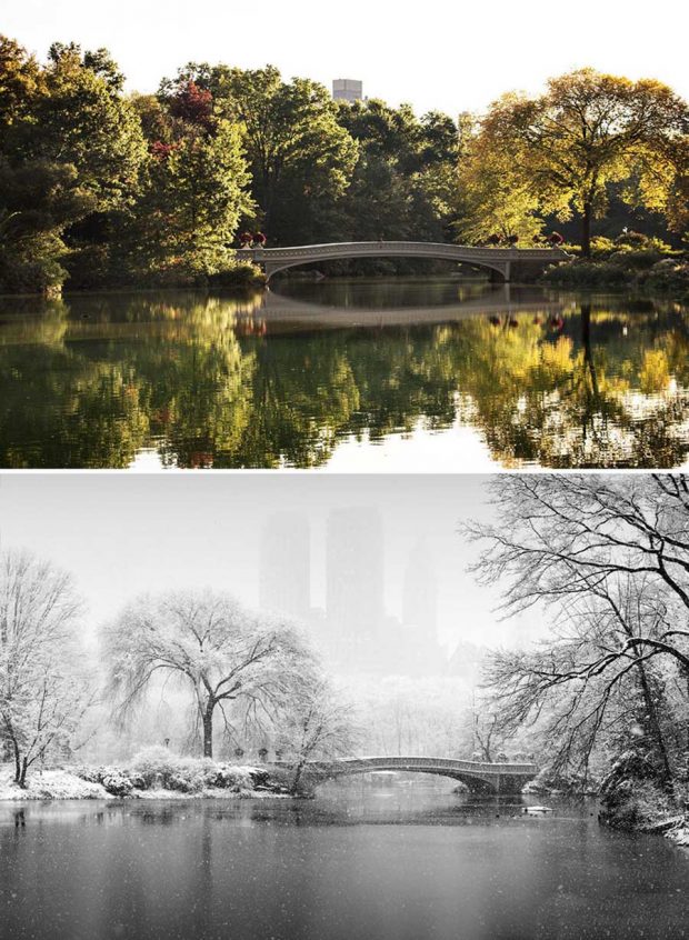 تصاویر دیدنی از مناظر طبیعی قبل و بعد از بارش برف 22 تصاویر دیدنی از مناظر طبیعی قبل و بعد از بارش برف