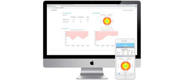 کیت تست بینایی EyeQue دستگاه کوچک اپتومتریستی که با موبایل کار می کند 4 کیت تست بینایی EyeQue