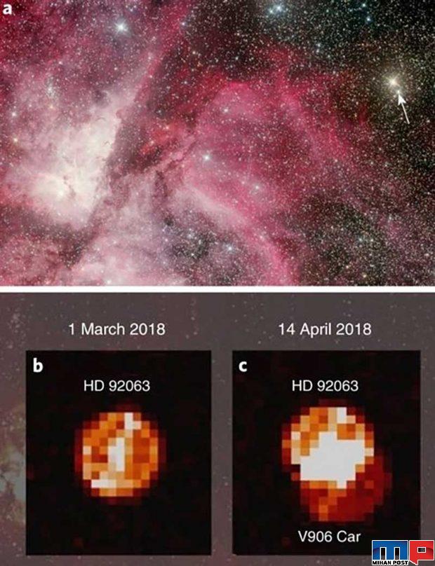 رصد یک نو اختر برای نخستین بار بصورت کامل انجام شد 2 رصد یک نو اختر