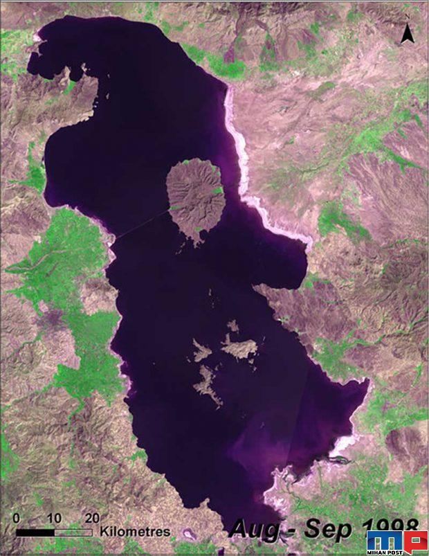 عکس دریاچه ارومیه از فضا دریچه دوربین داگ هارلی فضانورد ناسا 3 عکس دریاچه ارومیه از فضا