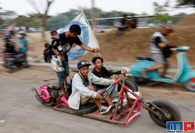 تصاویری دیدنی از فستیوال وسپا در اندونزی ، عاشقان موتورسیکت را تماشا کنید 11 فستیوال وسپا در اندونزی