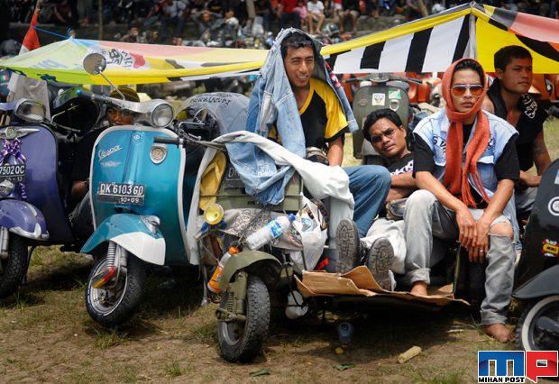 تصاویری دیدنی از فستیوال وسپا در اندونزی ، عاشقان موتورسیکت را تماشا کنید 15 فستیوال وسپا در اندونزی