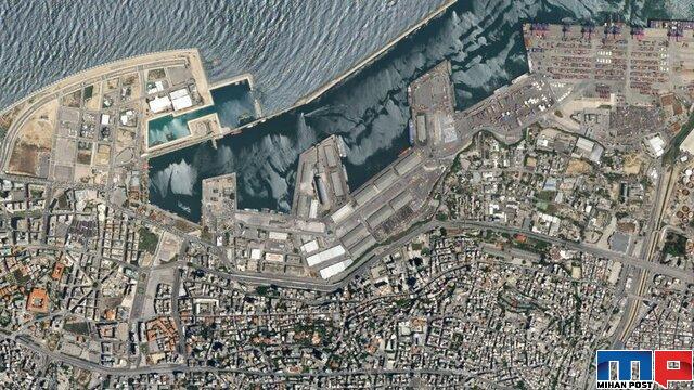 تصاویر انفجار بیروت از فضا از نگاه ماهواره اسکای ست و بلک اسکای 7 انفجار بیروت از فضا