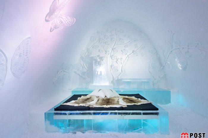 هتل یخی سوئد؛ شاهکاری هنری با استفاده از یخ و برف 6 هتل یخی سوئد