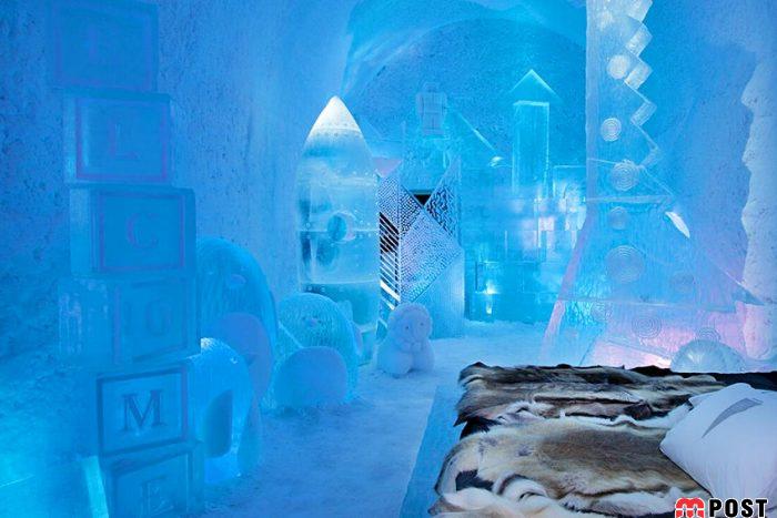 هتل یخی سوئد؛ شاهکاری هنری با استفاده از یخ و برف 3 هتل یخی سوئد