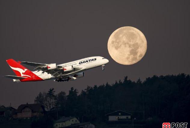 سفر به ناکجاآباد خطوط هوایی کانتاس برای تماشای خسوف کامل 2 خطوط هوایی کانتاس