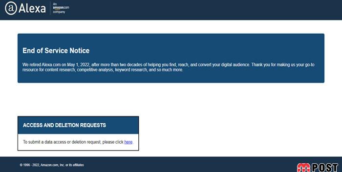 سایت الکسا Alexa برای همیشه تعطیل شد 1 سایت الکسا Alexa برای همیشه تعطیل شد