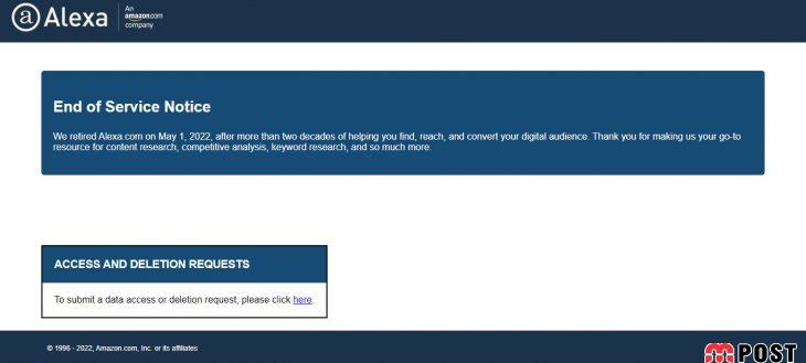 سایت الکسا Alexa برای همیشه تعطیل شد 2 سایت الکسا Alexa برای همیشه تعطیل شد